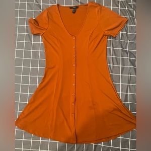 Forever 21 Rust short sleeve button down dress. Size M.